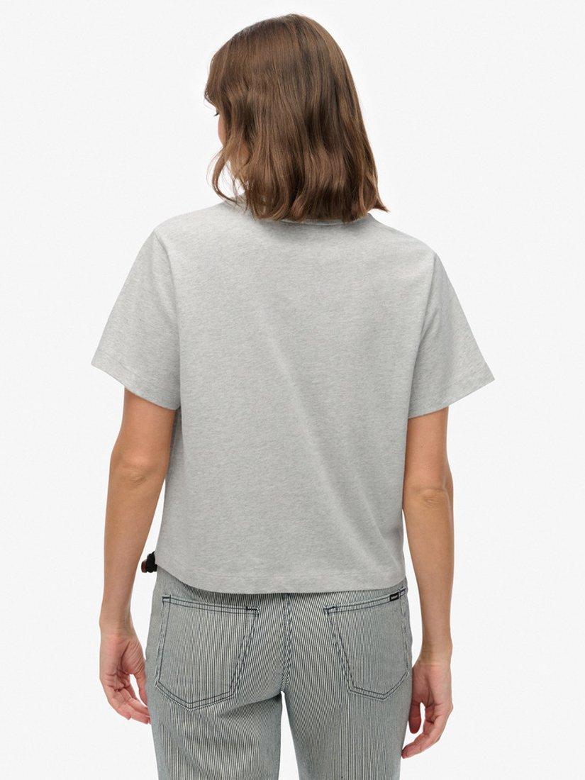 Product image 2 of 5, which shows Superdry Athletic Essentials Loose T-Shirt, Glacier Grey Marl, 10