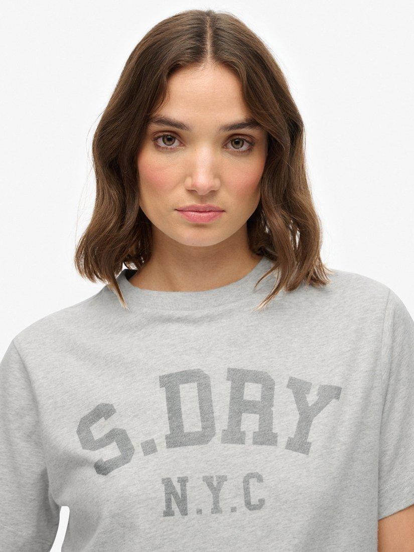 Product image 4 of 5, which shows Superdry Athletic Essentials Loose T-Shirt, Glacier Grey Marl, 10