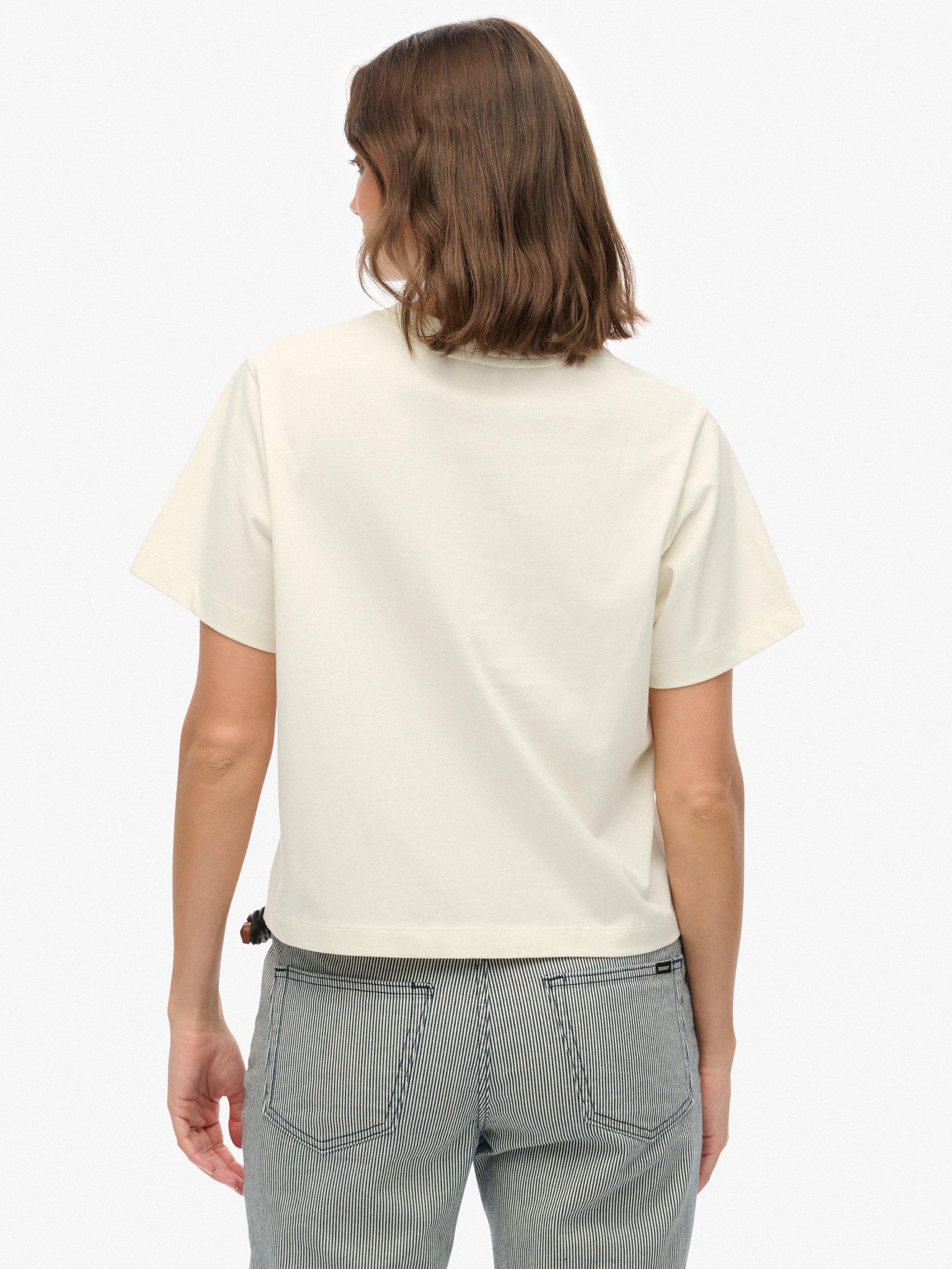 Product image 2 of 5, which shows Superdry Athletic Essentials Loose T-Shirt, Desert Bone White, 10