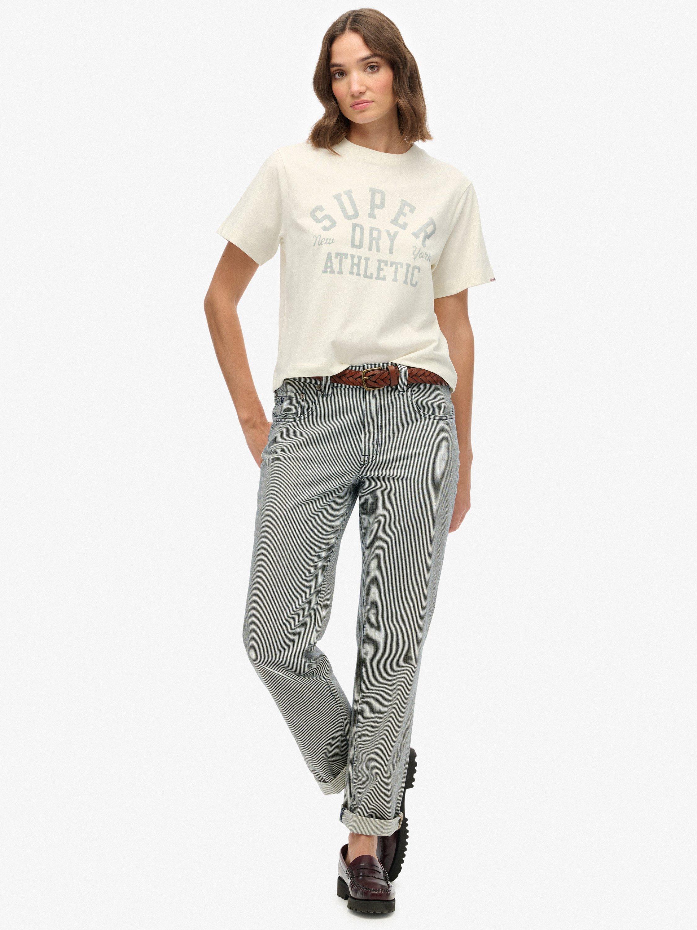 Product image 3 of 5, which shows Superdry Athletic Essentials Loose T-Shirt, Desert Bone White, 10