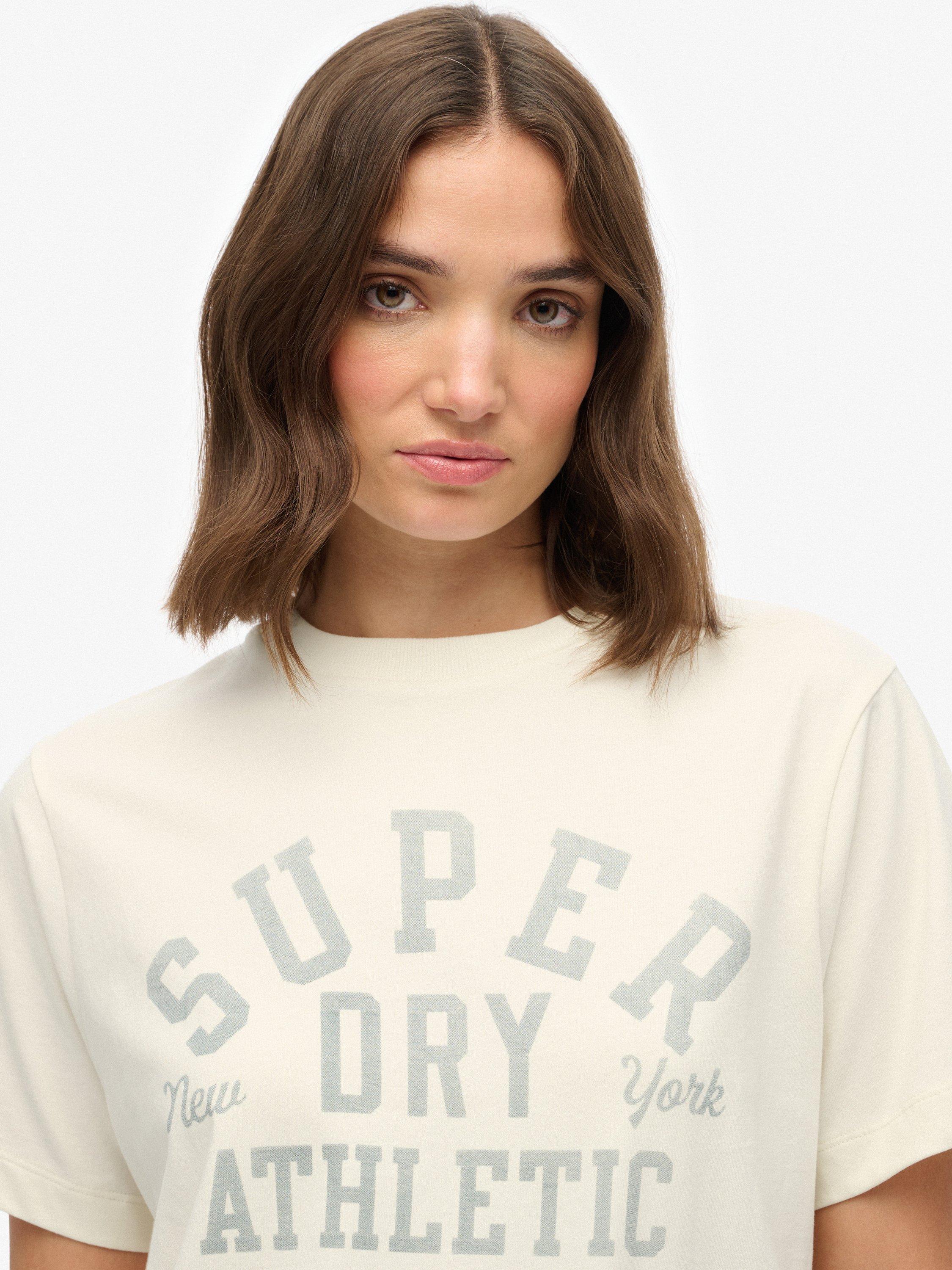 Product image 4 of 5, which shows Superdry Athletic Essentials Loose T-Shirt, Desert Bone White, 10