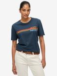 Superdry Rainbow Stripe T-Shirt, Eclipse Navy, Eclipse Navy