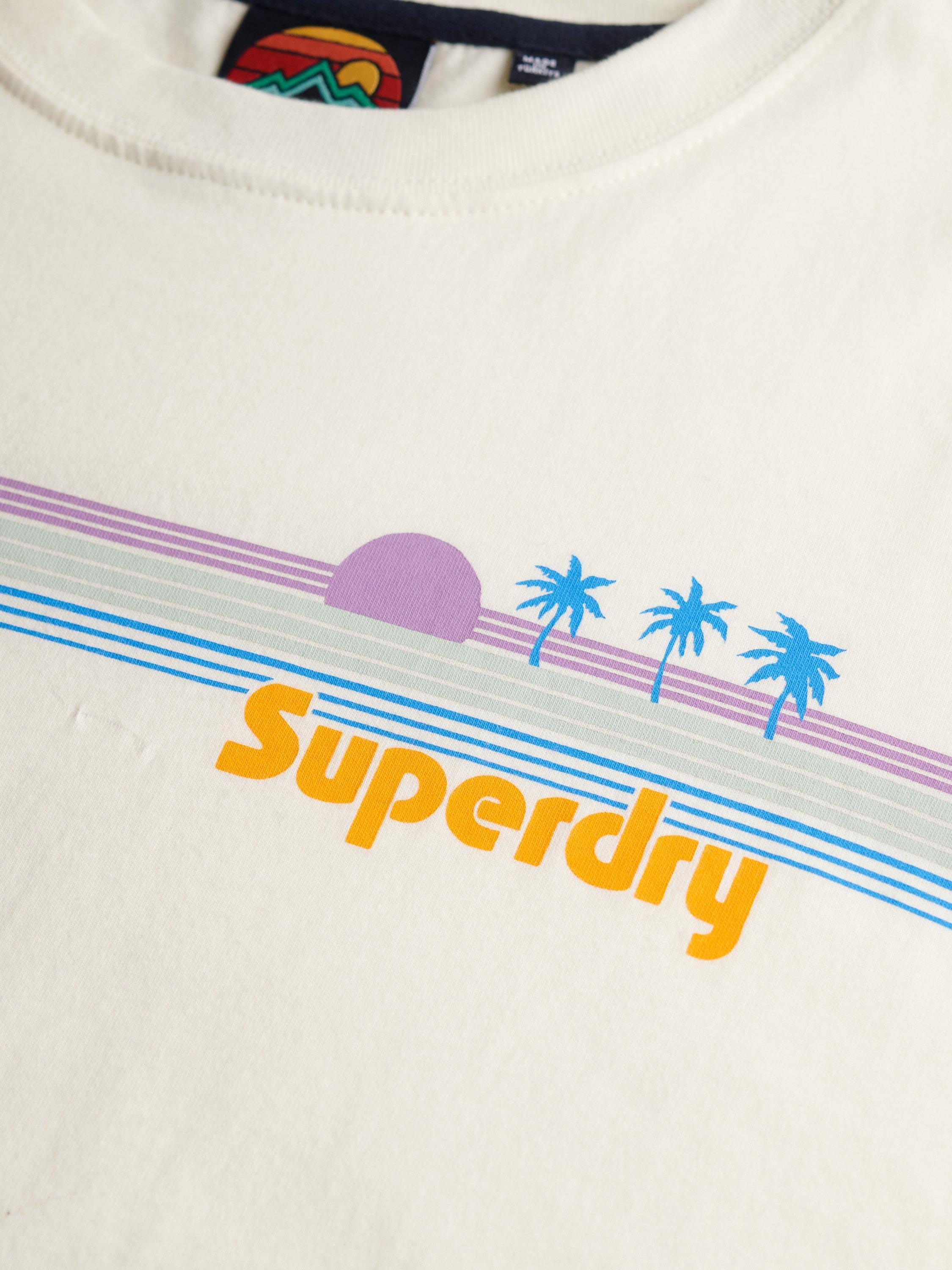 Product image 6 of 6, which shows Superdry Rainbow Stripe T-Shirt, Riff White, 10