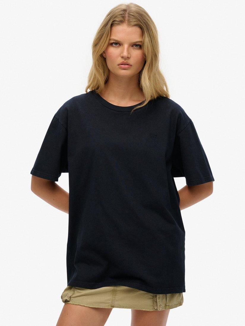 Superdry Oversized Essentials Relaxed T-Shirt, Super Dark Navy