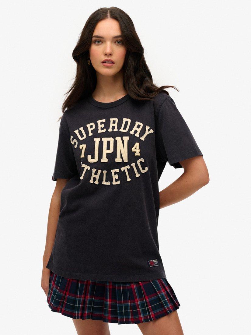 Superdry Oversized Vintage Athletic T-Shirt, Eclipse Navy