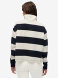 Superdry Athletic Essentials Stripe Rugby Top, Eclipse Navy