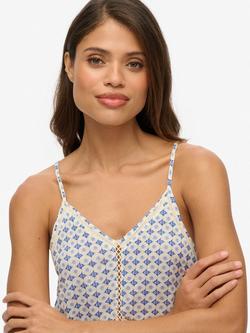 Superdry Ladder Trim Cami Top, Blue/Multi - view 2, Blue/Multi