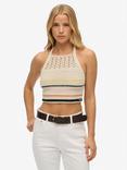 Superdry Crochet Knit Crop Top, Buttercream