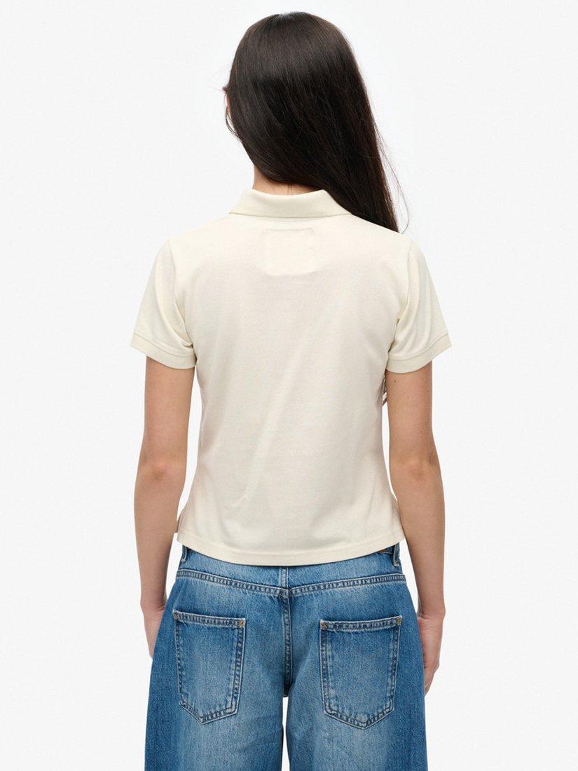 Product image 2 of 6, which shows Superdry Athletic Essentials Graphic Polo Shirt, Off White, 10