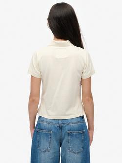 Superdry Athletic Essentials Graphic Polo Shirt, Off White - view 2, Off White