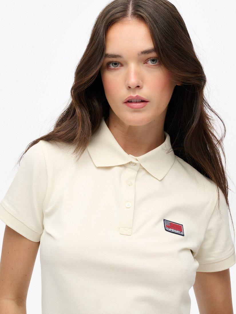 Product image 4 of 6, which shows Superdry Athletic Essentials Graphic Polo Shirt, Off White, 10
