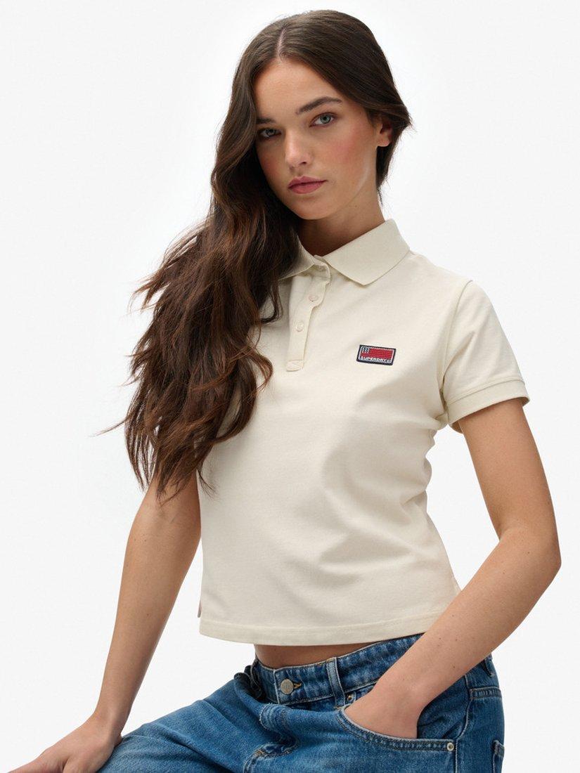 Product image 5 of 6, which shows Superdry Athletic Essentials Graphic Polo Shirt, Off White, 10