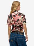 Superdry Mandarin Jacquard Top, Goshodoki Pink