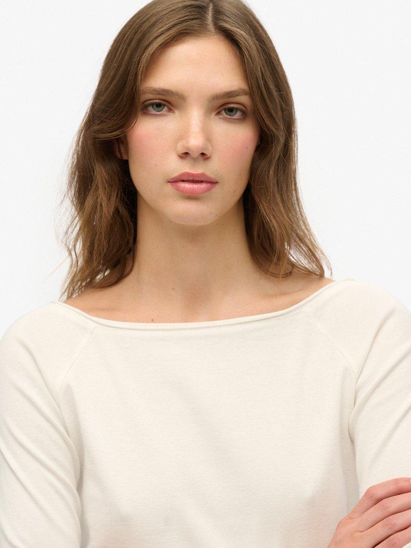 Product image 4 of 4, which shows Superdry Bardot Off Shoulder Top, Off White, 10