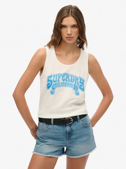 Superdry Cali Vest Top, Off White, Off White