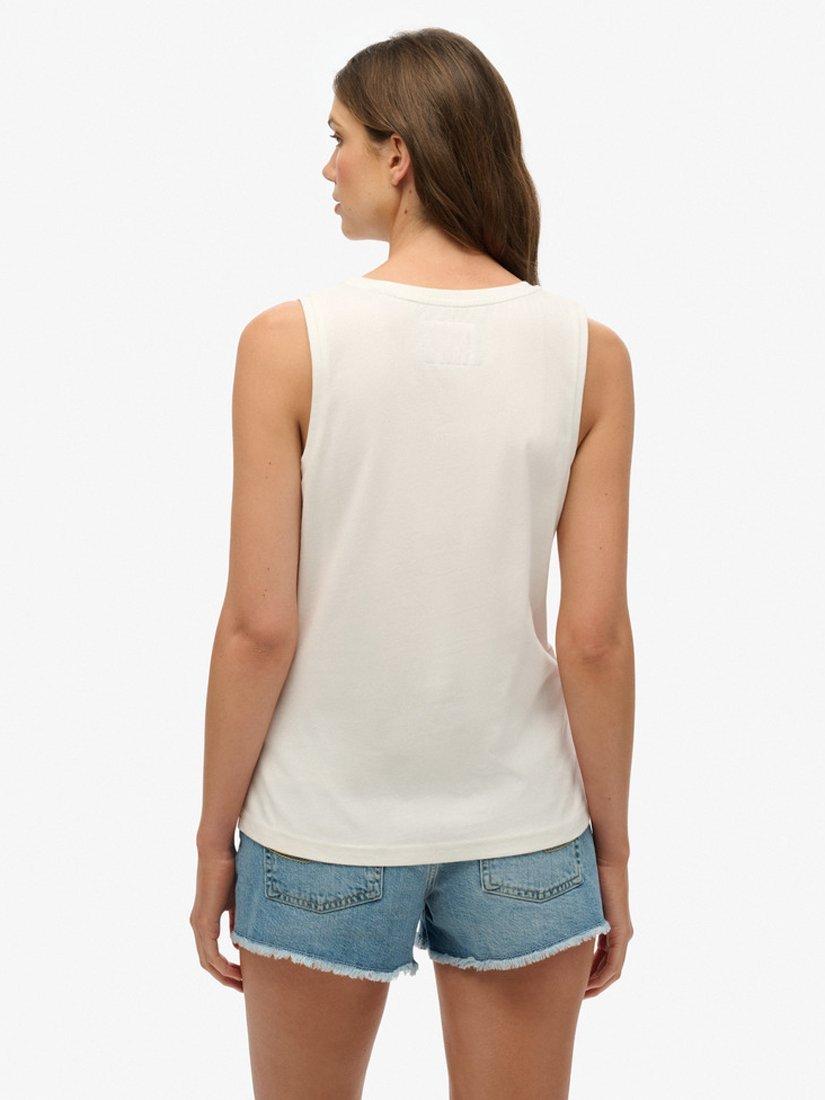 Product image 3 of 4, which shows Superdry Cali Vest Top, Off White, 10