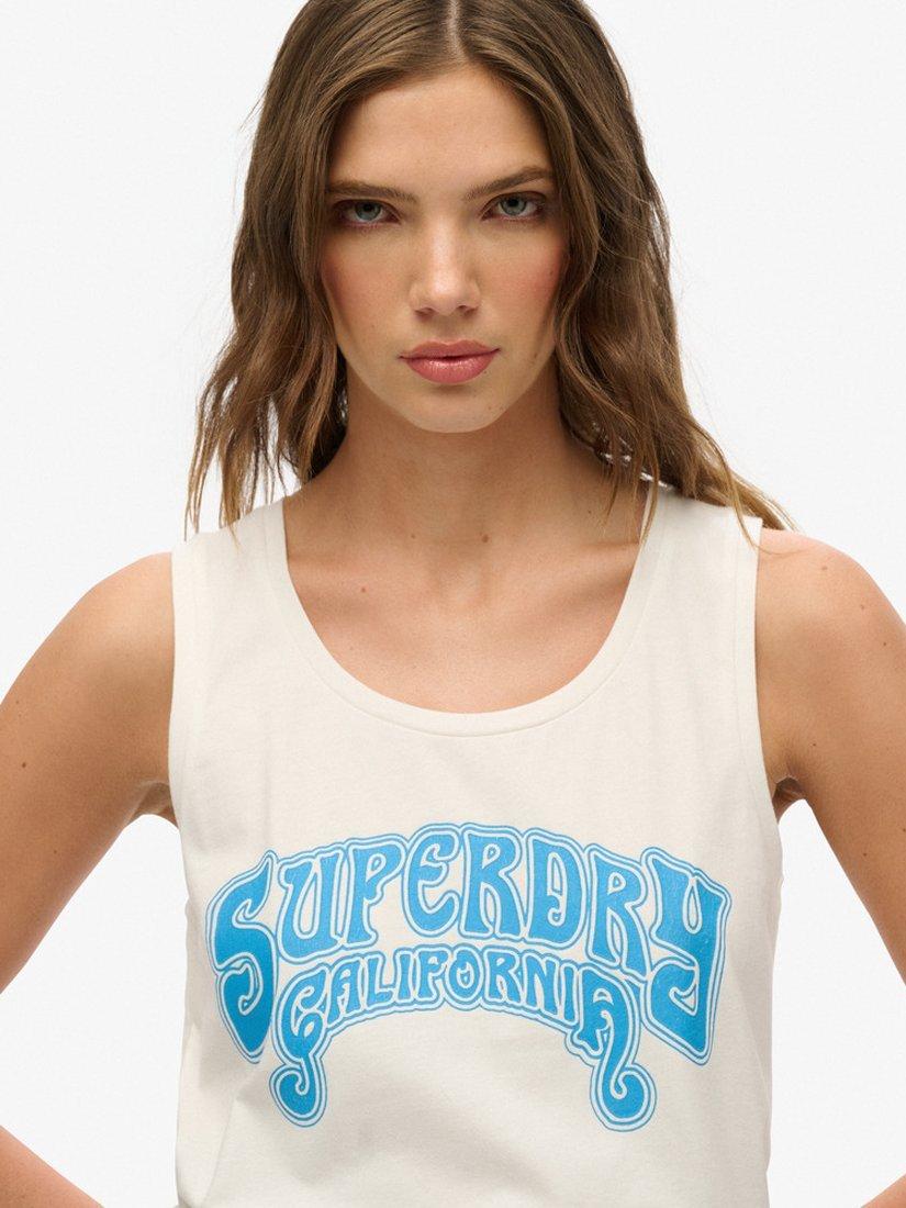Product image 4 of 4, which shows Superdry Cali Vest Top, Off White, 10