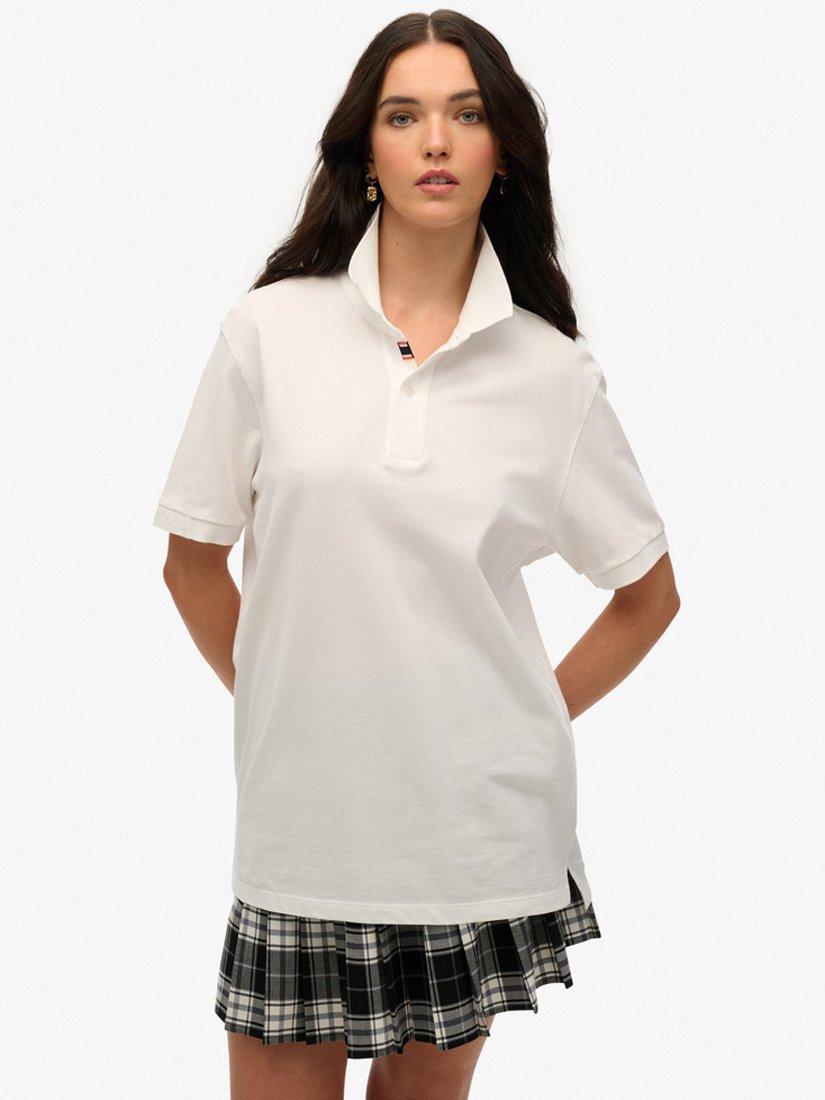 Superdry Oversized City Pique Polo Shirt, Optic
