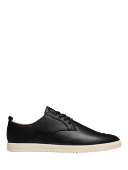 CLAE Ellington Leather Lace Up Trainers, Black, Black