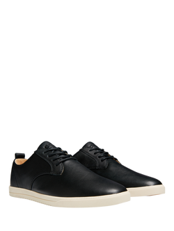 CLAE Ellington Leather Lace Up Trainers, Black - view 2, Black