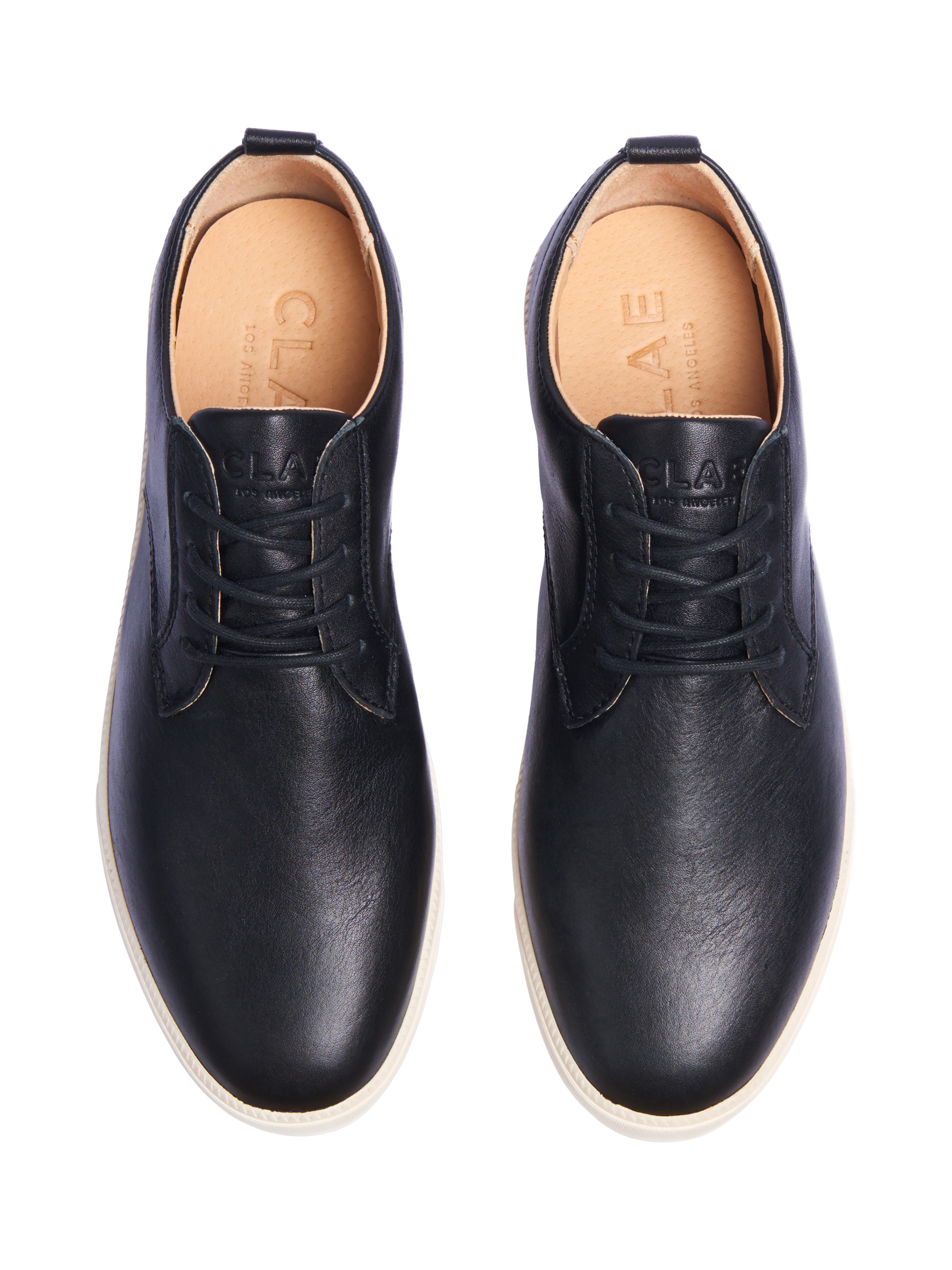 Product image 3 of 4, which shows CLAE Ellington Leather Lace Up Trainers, Black, 6