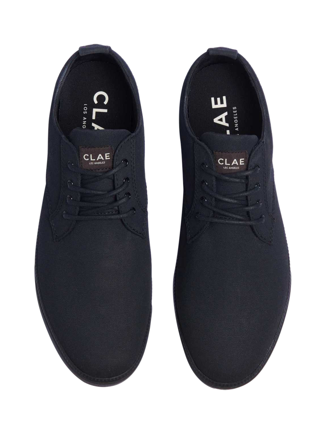 Product image 4 of 5, which shows CLAE Ellington Textile Waxed Canvas Trainers, Black, 6