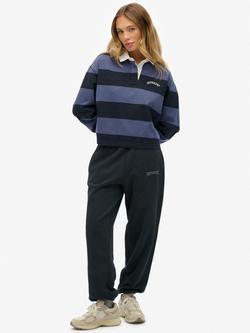Superdry Cotton Athletic Essential Boyfriend Joggers, Eclipse Navy/White