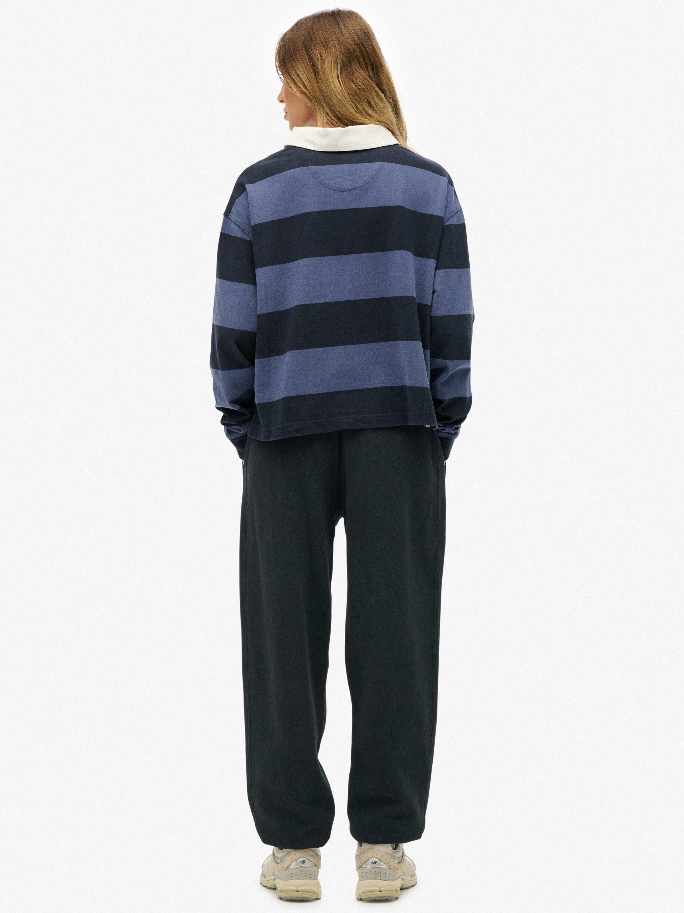 Product image 2 of 6, which shows Superdry Cotton Athletic Essential Boyfriend Joggers, Eclipse Navy/White, 10