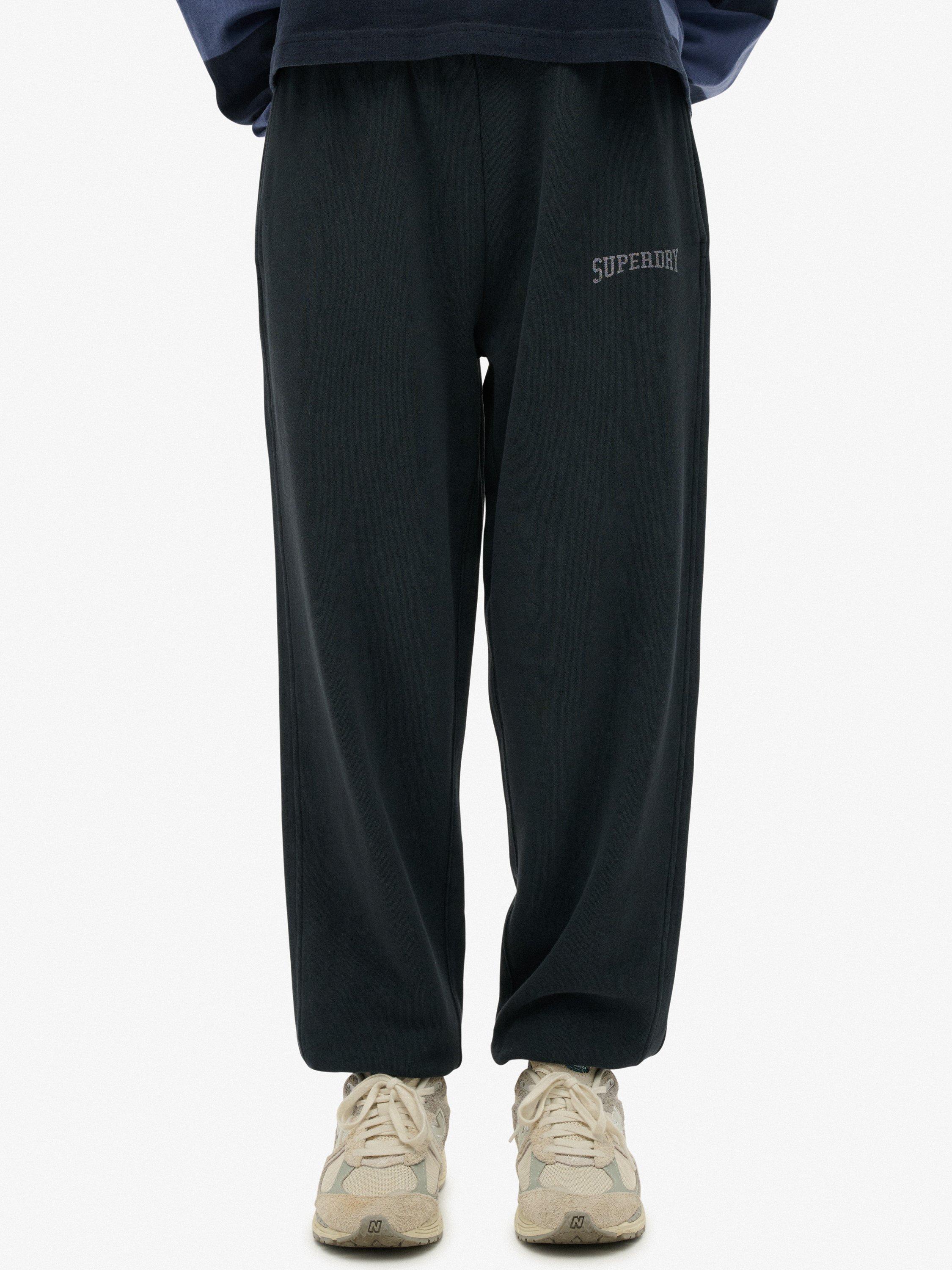 Product image 4 of 6, which shows Superdry Cotton Athletic Essential Boyfriend Joggers, Eclipse Navy/White, 10