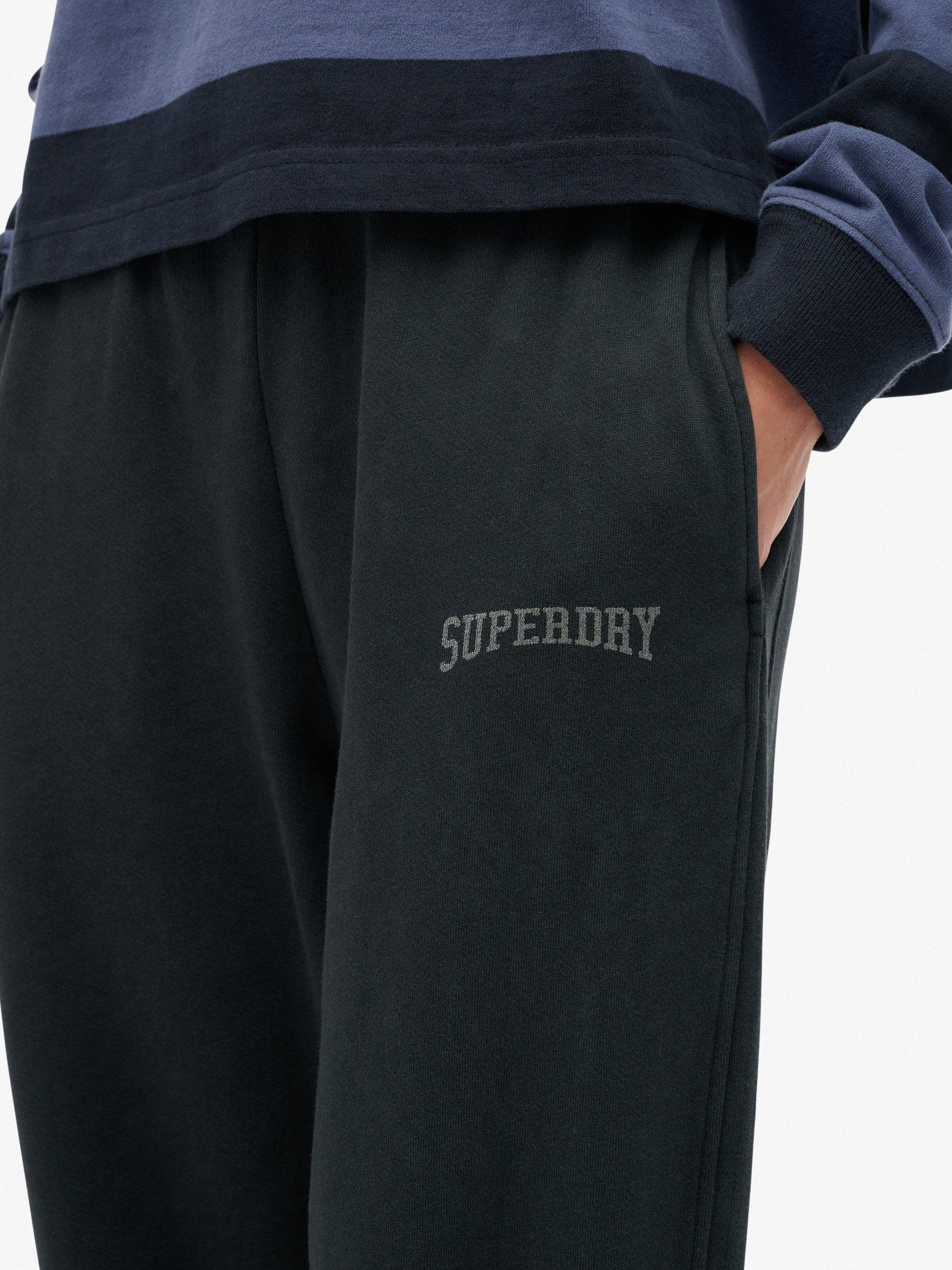 Product image 6 of 6, which shows Superdry Cotton Athletic Essential Boyfriend Joggers, Eclipse Navy/White, 10