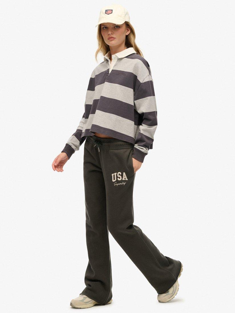 Product image 3 of 5, which shows Superdry Athletic Essentials Low Rise Flare Joggers, Charcoal, 10