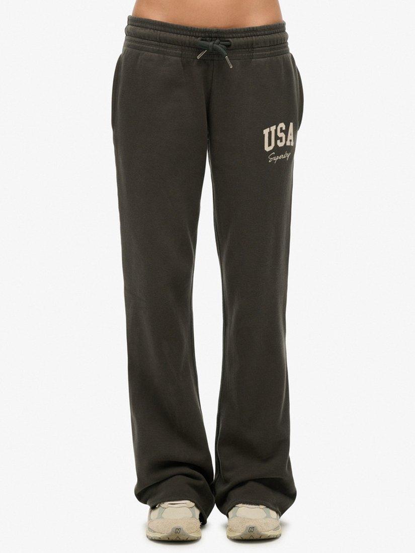 Product image 5 of 5, which shows Superdry Athletic Essentials Low Rise Flare Joggers, Charcoal, 10