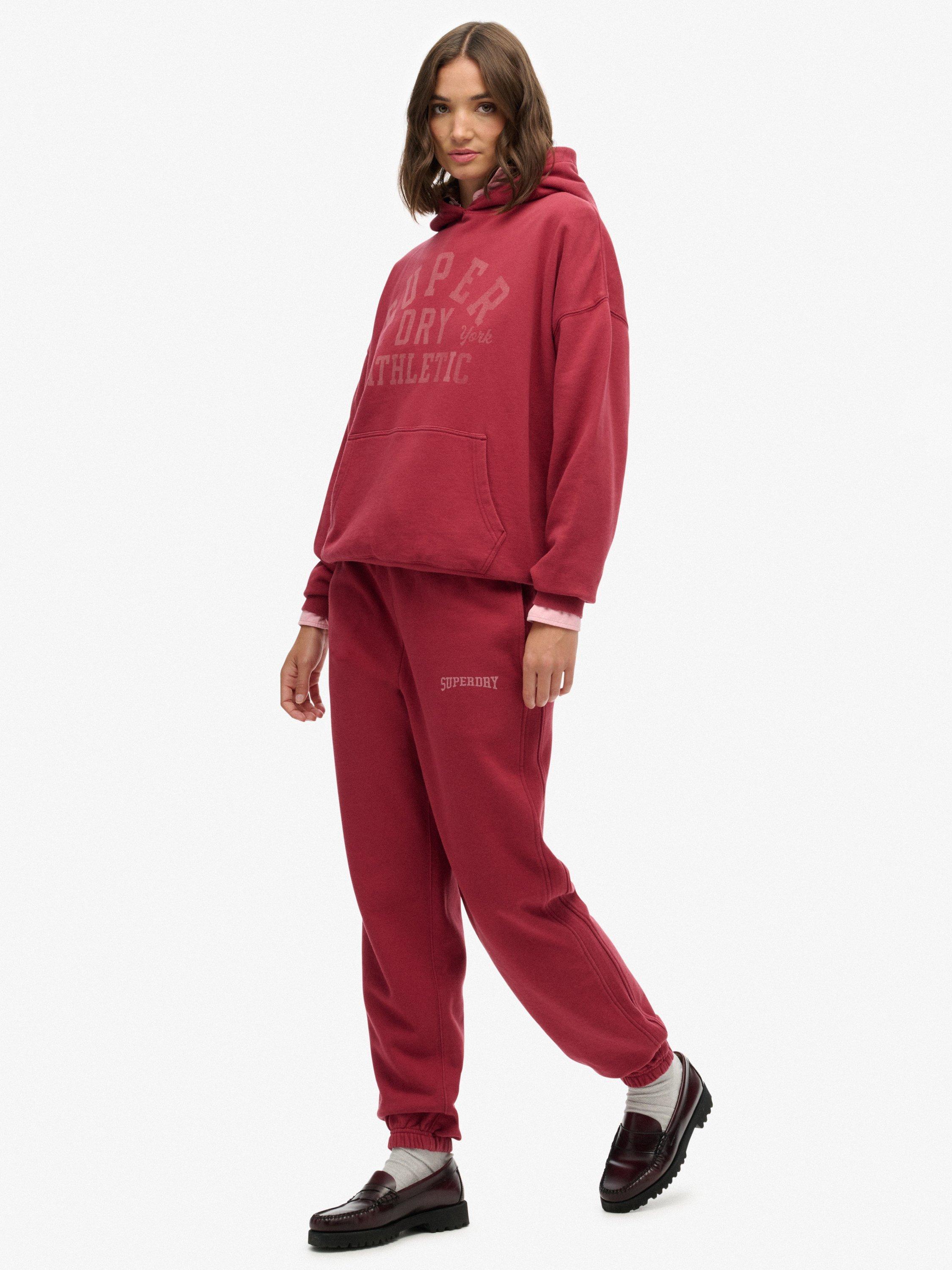 Product image 3 of 11, which shows Superdry Athletic Essential Boyfriend Joggers, Bordeaux Red, 10