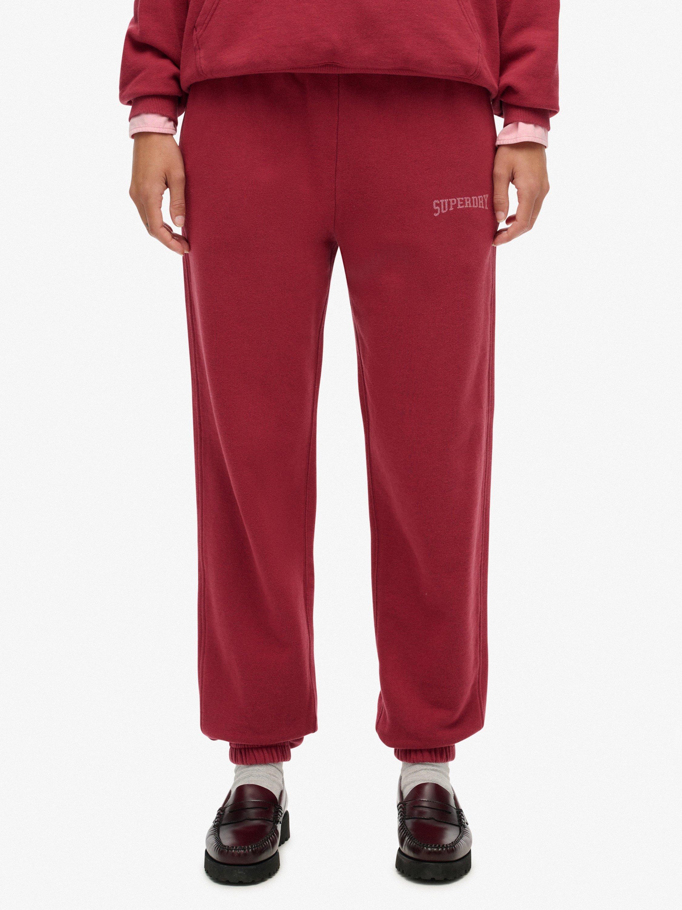 Product image 4 of 11, which shows Superdry Athletic Essential Boyfriend Joggers, Bordeaux Red, 10