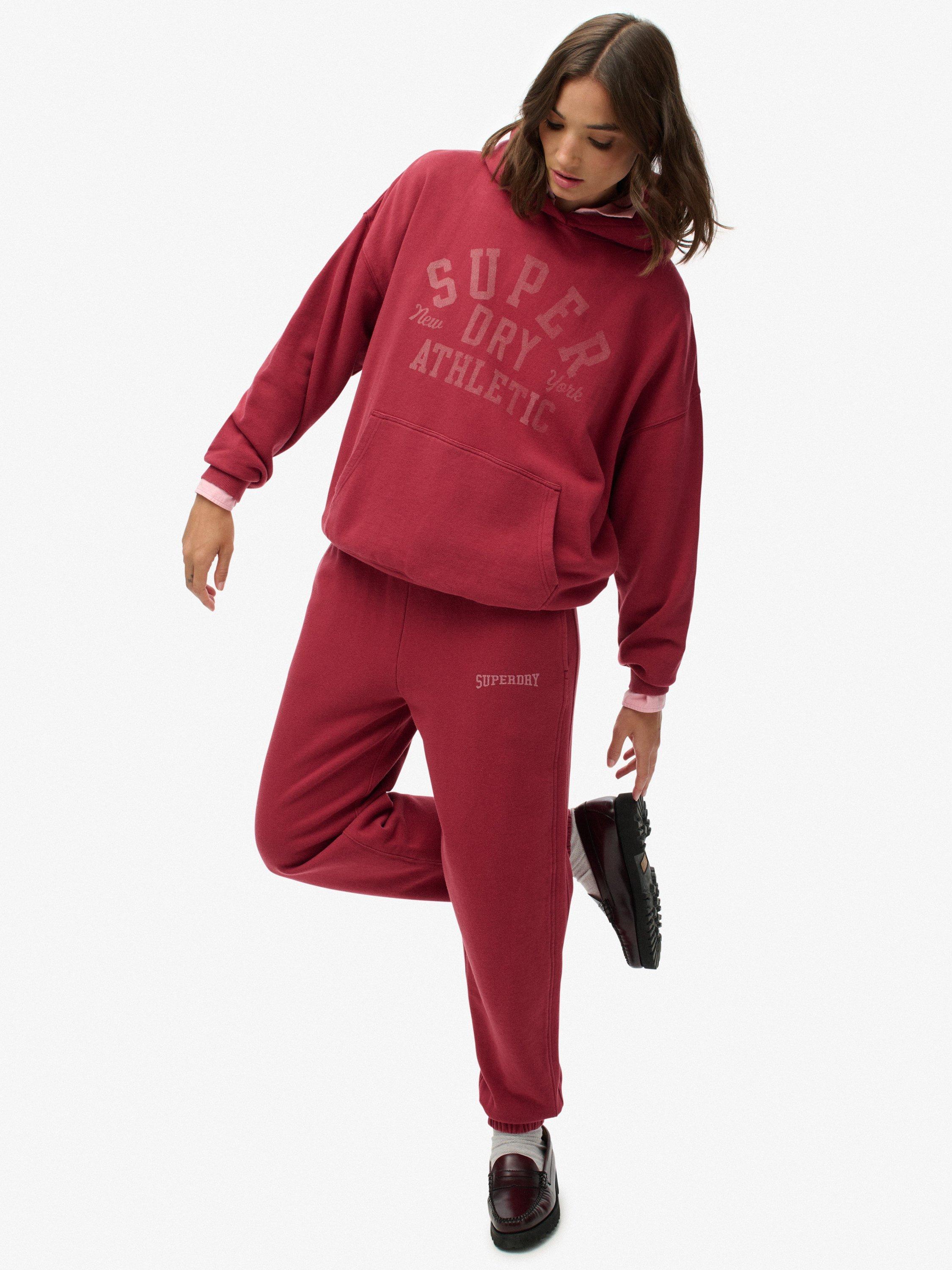 Product image 6 of 11, which shows Superdry Athletic Essential Boyfriend Joggers, Bordeaux Red, 10