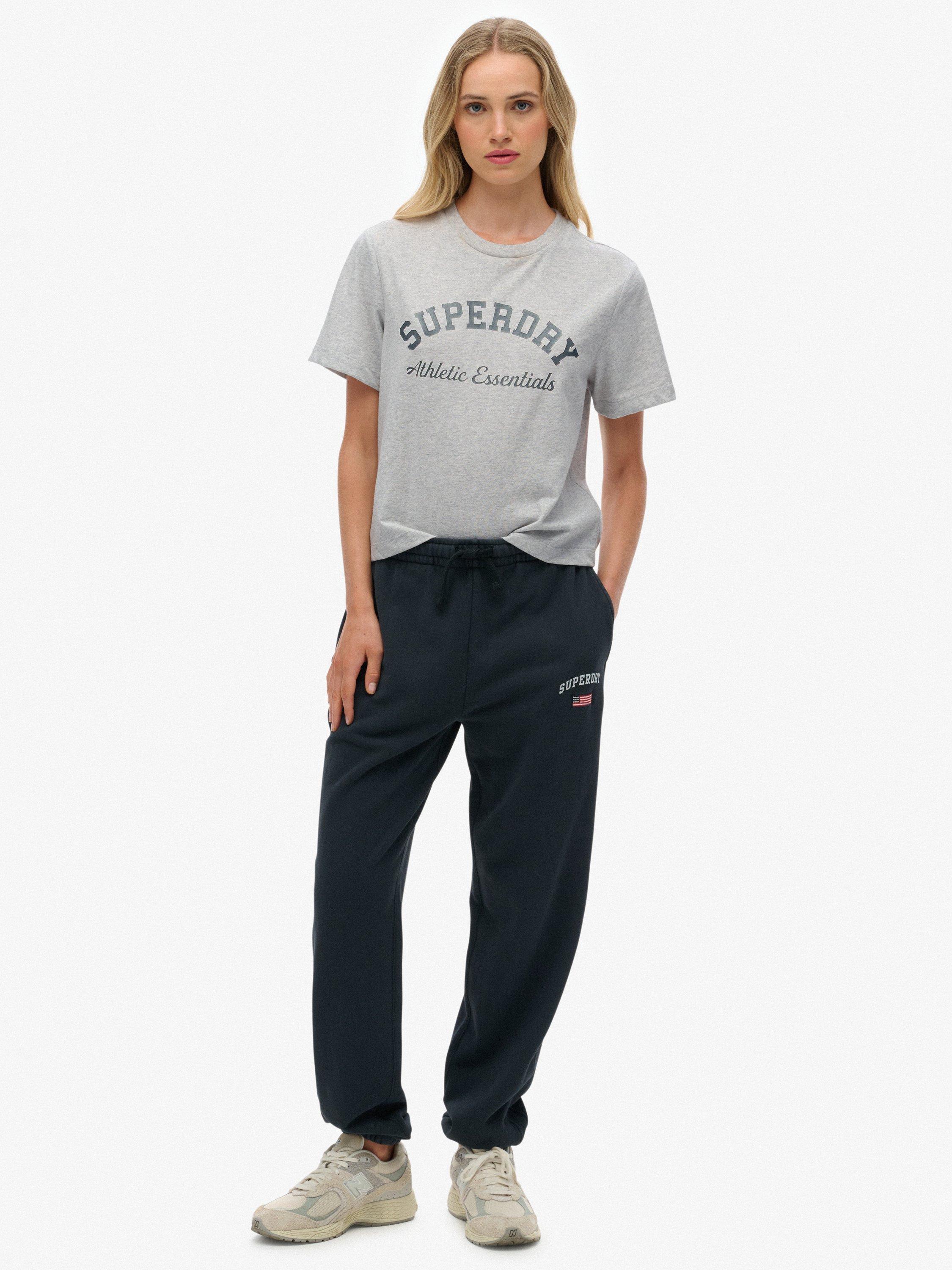 Product image 1 of 7, which shows Superdry Athletic Essential Boyfriend Joggers, Eclipse Navy, 10