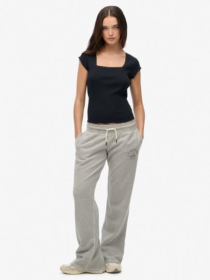 Superdry Athletic Essentials Low Rise Flare Joggers, Grey Marl, Grey Marl