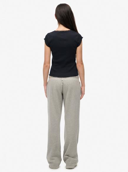 Superdry Athletic Essentials Low Rise Flare Joggers, Grey Marl - view 2, Grey Marl