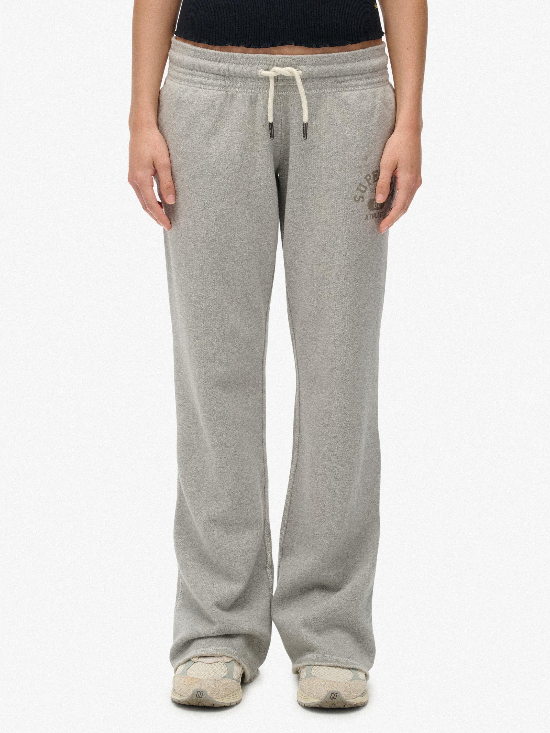 Product image 5 of 7, which shows Superdry Athletic Essentials Low Rise Flare Joggers, Grey Marl, 10