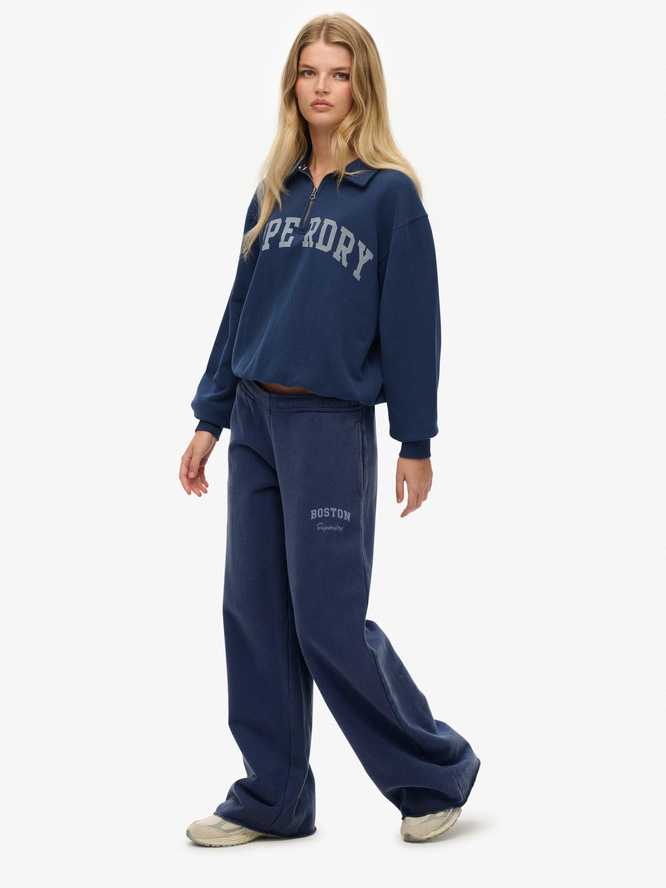 Product image 3 of 7, which shows Superdry Athletic Essentials Low Rise Flare Joggers, Mariner Navy, 10
