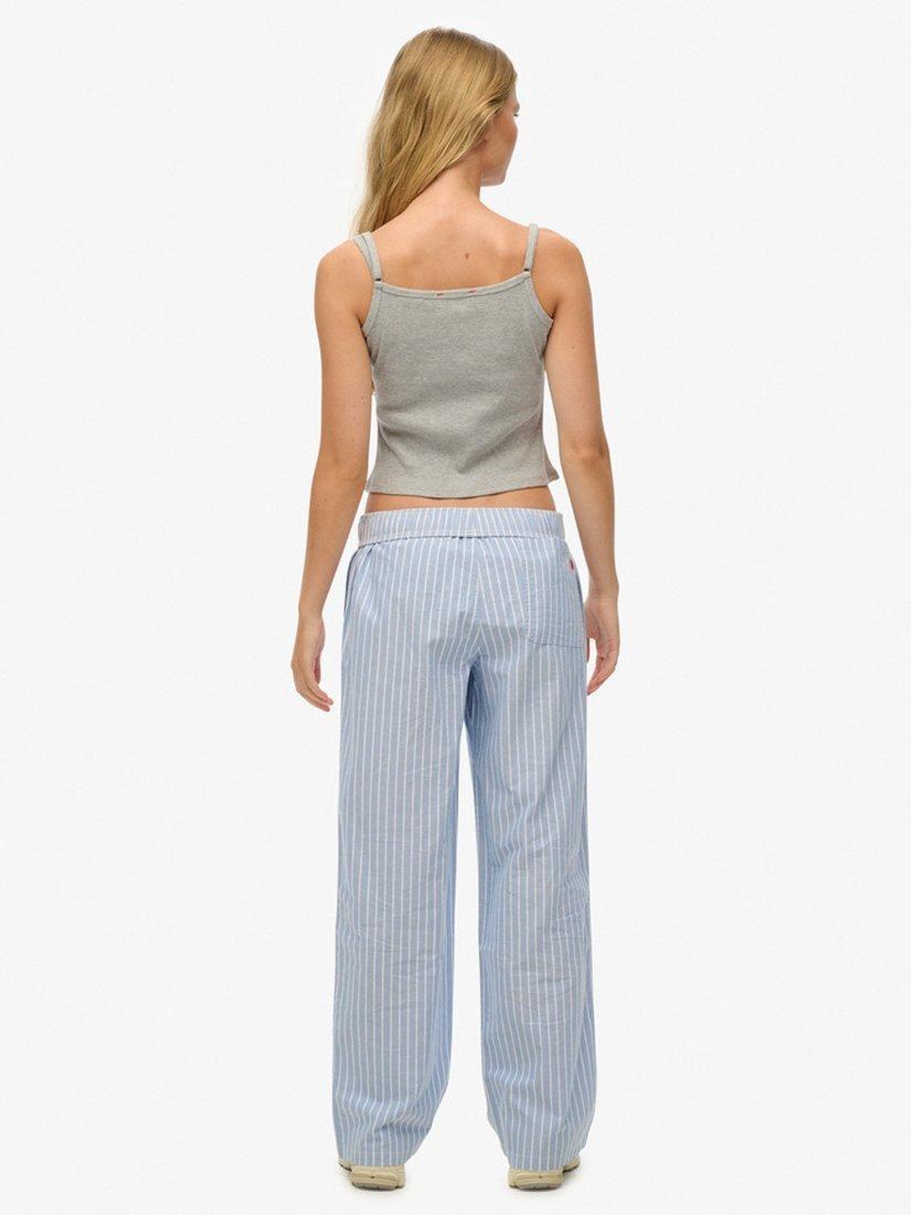 Product image 3 of 5, which shows Superdry Elasticated Waist Stripe Trousers, Broker Blue Stripe, 10