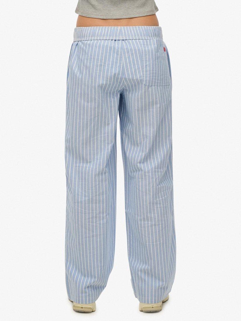Product image 4 of 5, which shows Superdry Elasticated Waist Stripe Trousers, Broker Blue Stripe, 10