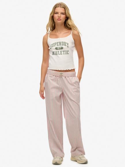 Superdry Elasticated Waist Stripe Trousers, Suffolk Pink, Suffolk Pink