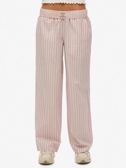 Superdry Elasticated Waist Stripe Trousers, Suffolk Pink - view 2, Suffolk Pink