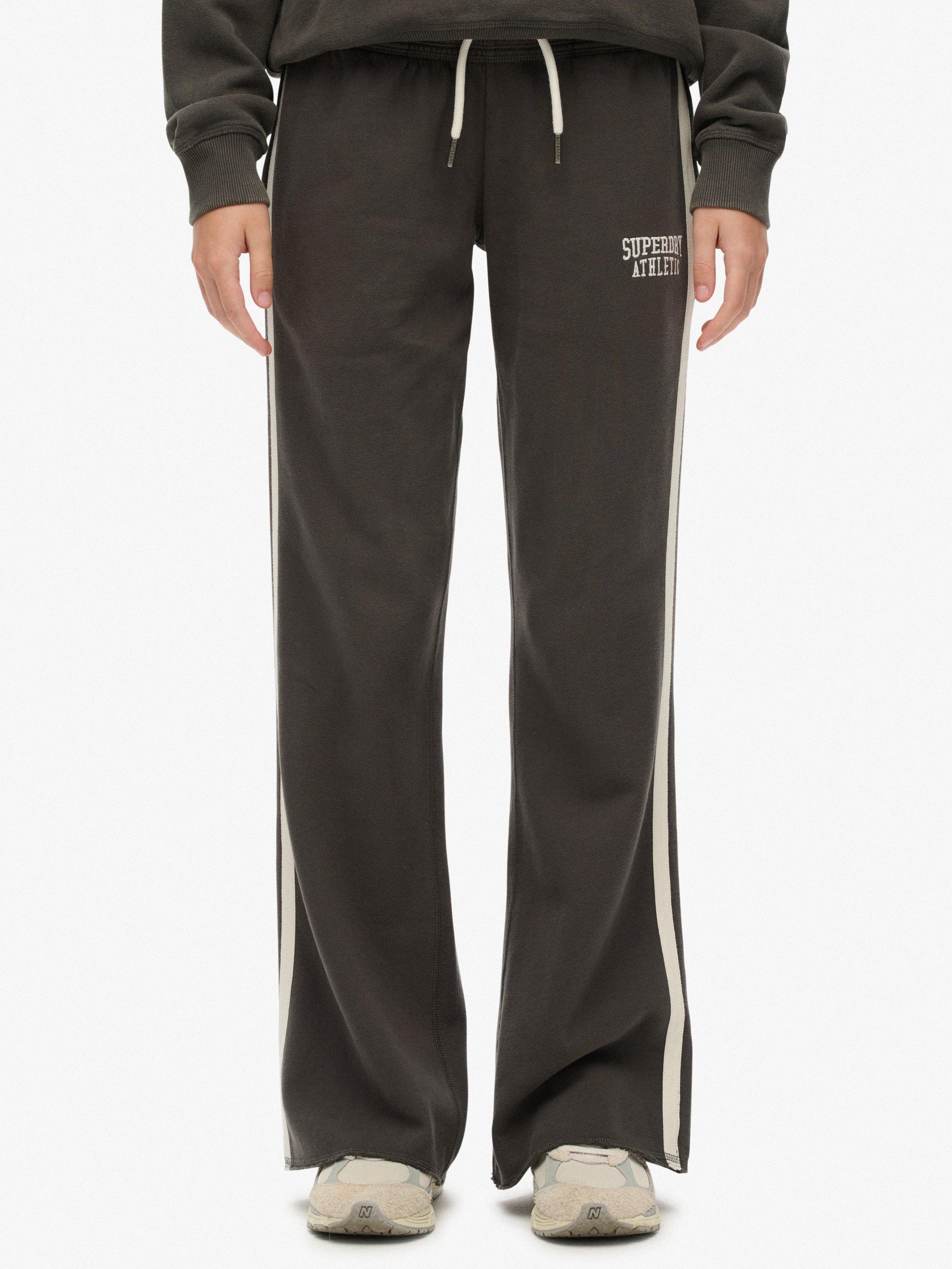 Product image 5 of 6, which shows Superdry Athletic Stripe Flare Joggers, Charcoal, 10