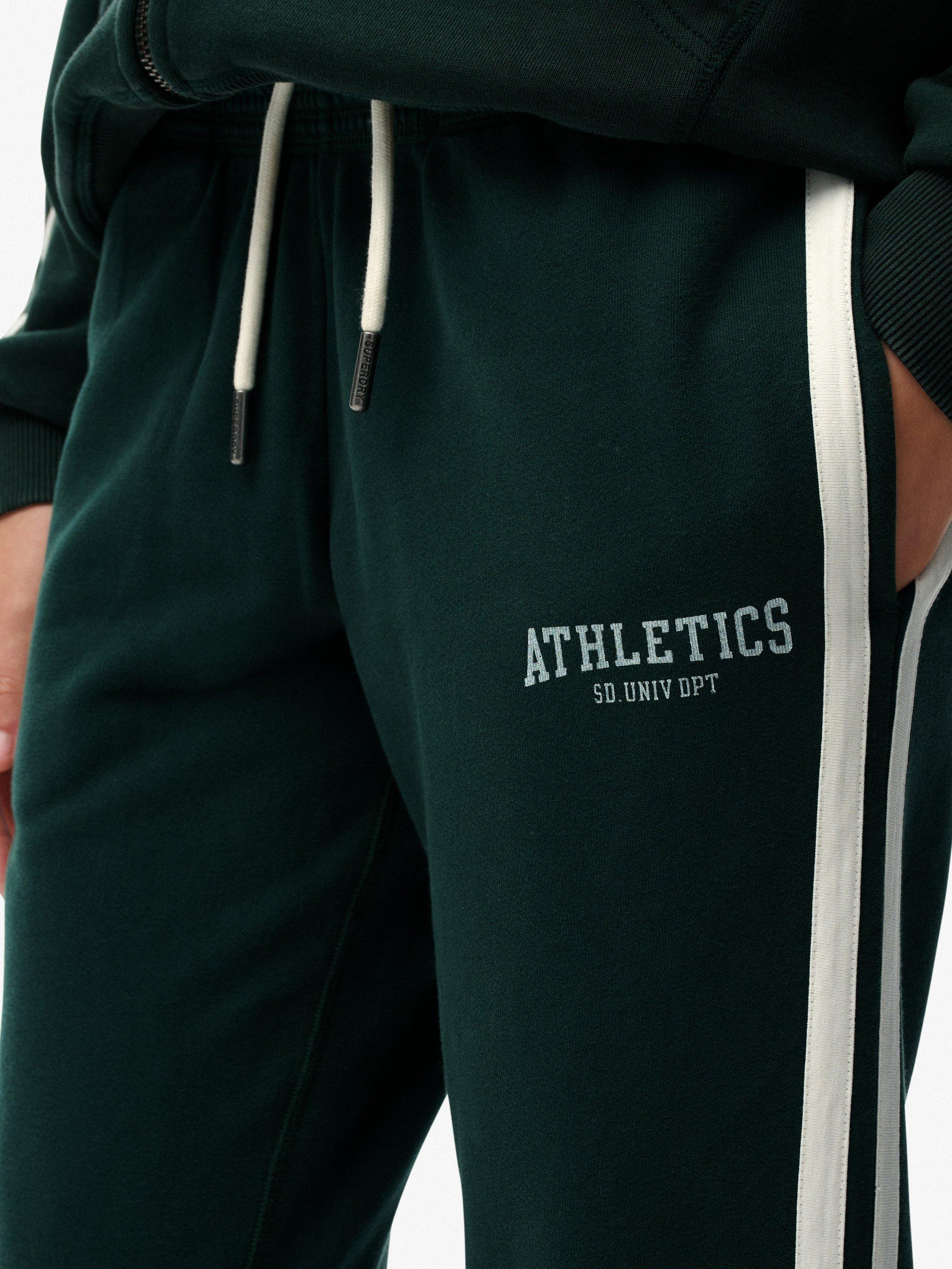 Product image 6 of 6, which shows Superdry Athletic Stripe Flare Joggers, Enamel Green, 10