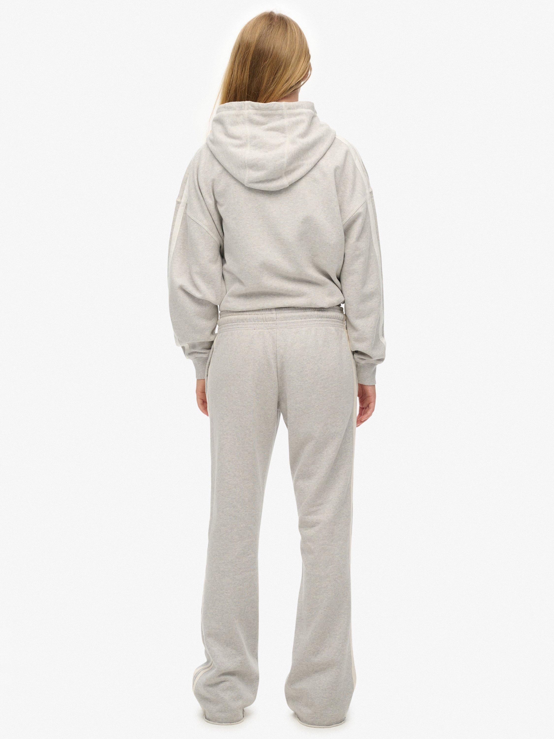 Product image 2 of 6, which shows Superdry Athletic Stripe Flare Joggers, Glacier Grey Marl, 10