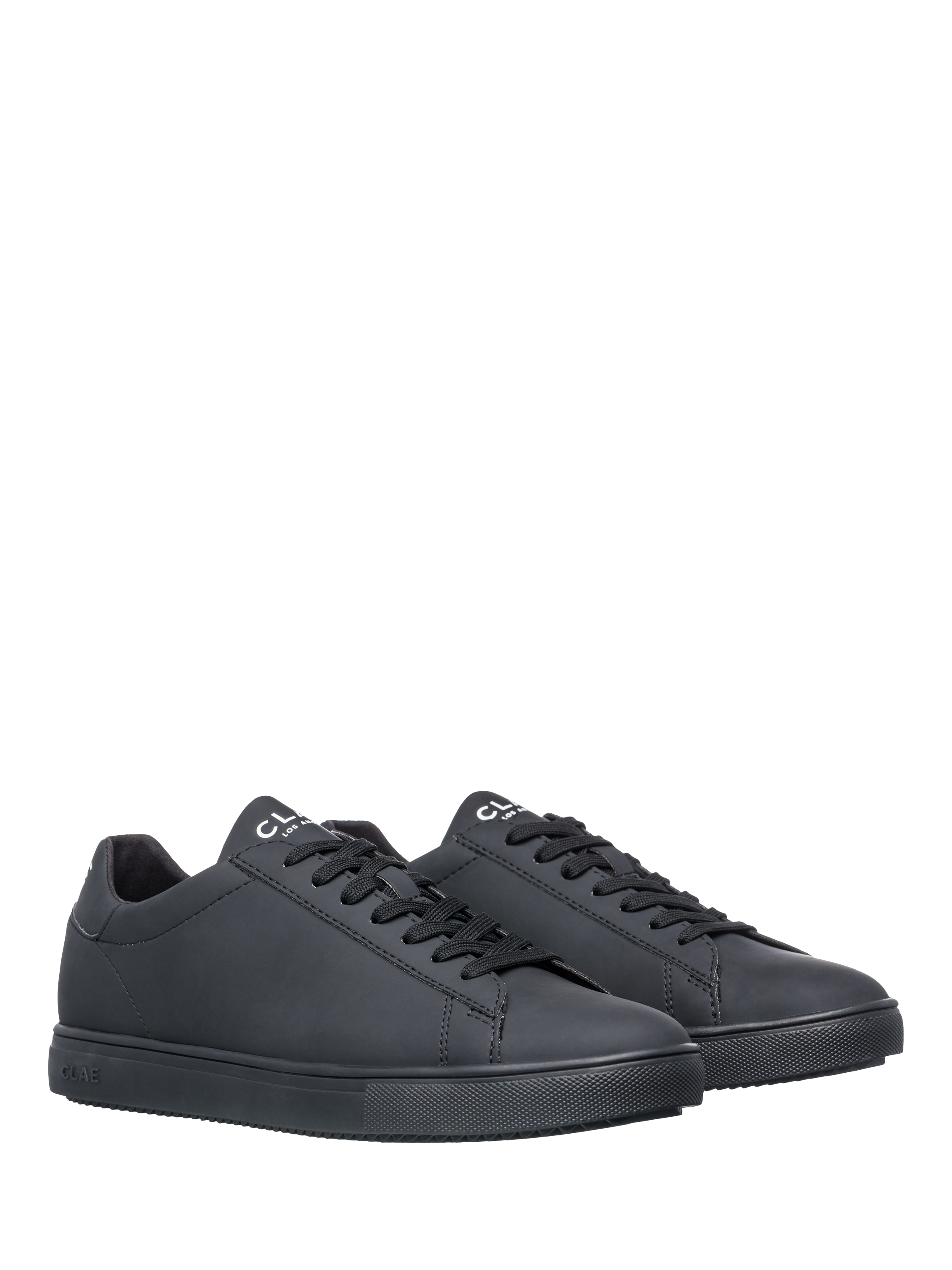Product image 3 of 5, which shows CLAE Bradley Lace Up Leather Trainers, Triple Black, 3