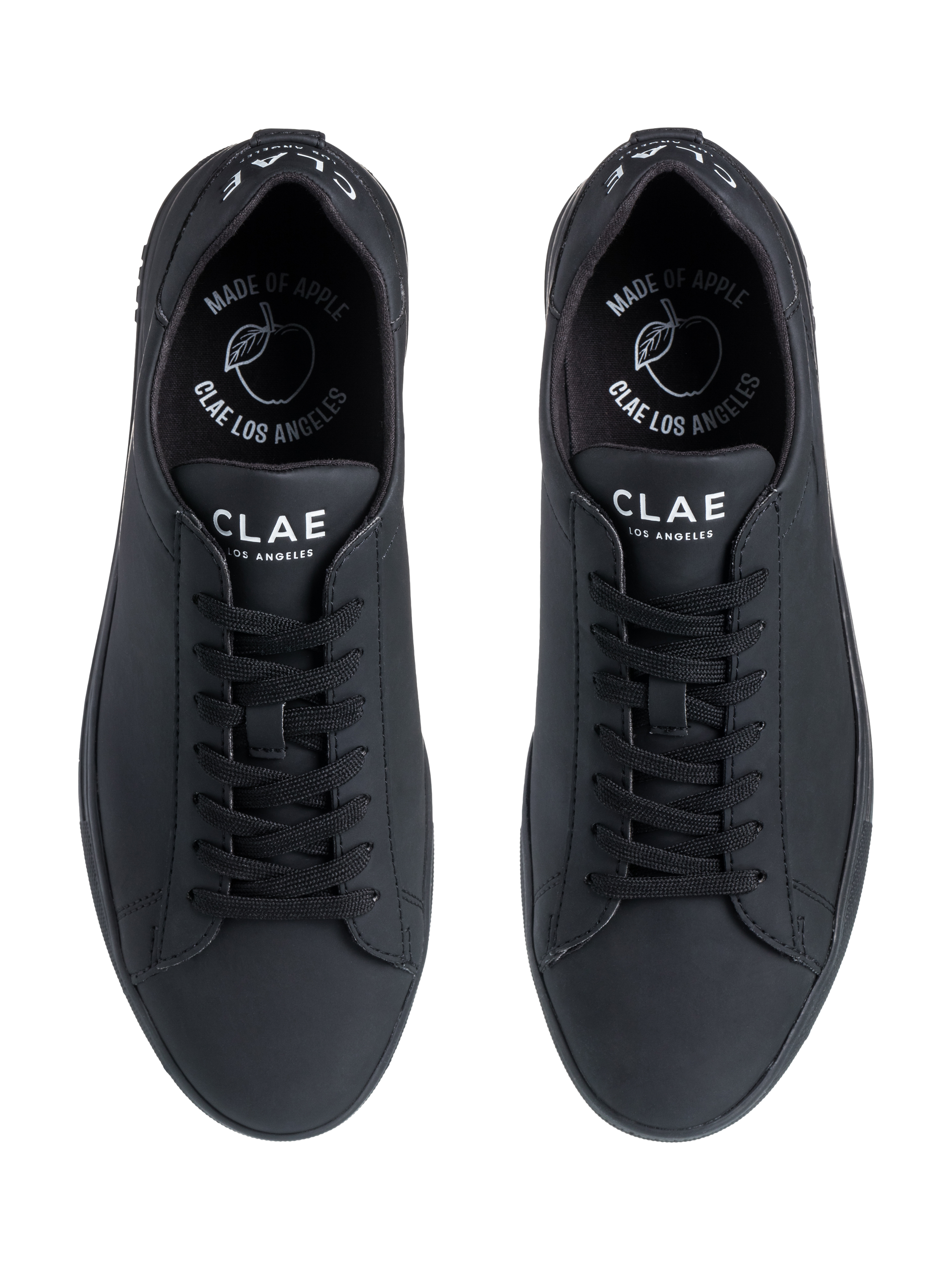 Product image 4 of 5, which shows CLAE Bradley Lace Up Leather Trainers, Triple Black, 3