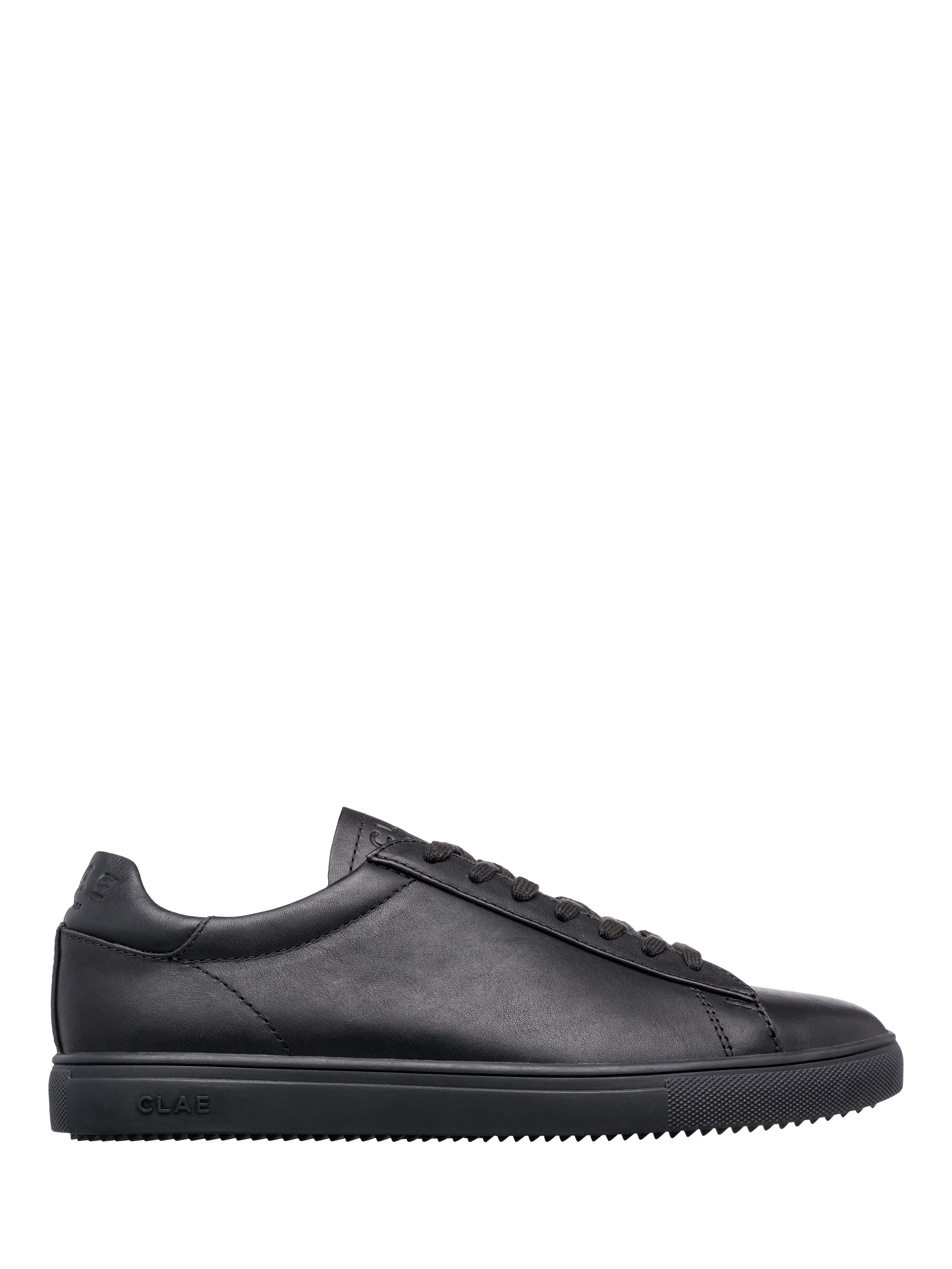Product image 1 of 5, which shows CLAE Bradley Leather Court Trainers, Black, 3